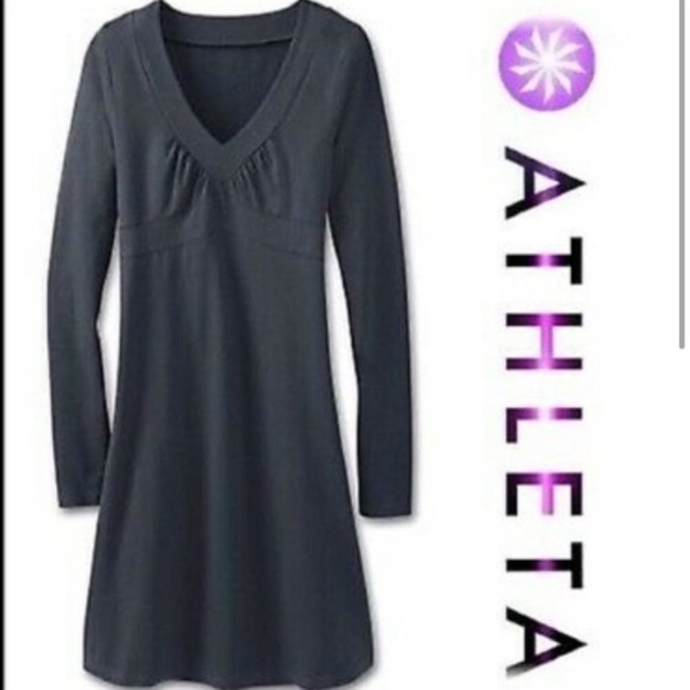 Athleta Dark Gray Senorita Organic Cotton Dress XS Extra Small